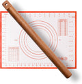 Versatile Rolling Pin for Dough - Sapele Wood Rolling Pin with Unique Hanging Hole Design - Perfect for Baking, Pies - Pastries, Elegant Wooden Rolling Pins - Your best 16 Inches French Rolling Pins