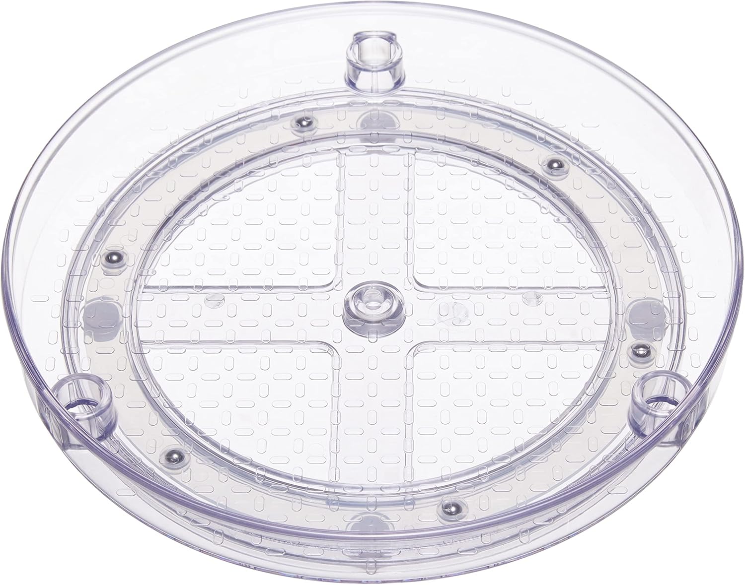 Amazon Basics Lazy Susan Turntable Organizer, 9" Diameter, 2 Tier, Clear