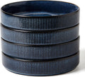 famiware Star 7.5" Pasta Bowls Set, Salad Bowl Set of 4, Double Reactive Glaze, Stackable, Ideal for Your Friend for Housewarming, Festivals, Nebulas Blue