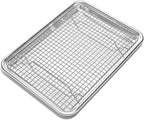 Last Confection Stainless Steel Baking & Cooling Rack - 8-1/2" x 12" (Fits Quarter Sheet Pan) - Cookie Baker's Oven Wire Rack