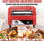 Commercial Conveyor Toaster 450 Slices/Hour Red Conveyor Toaster 3 Modes/7 Speeds Stainless Steel Tabletop Toaster for Toast, Bagels and Other Baked Breads