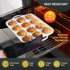 2 Packs 12 Cups Silicone Muffin Pan for Baking with Metal Reinforced Frame Regular Size Cupcake Pan Tray Chocolate Egg Pizza Bites Oven Top Cookie Molds Muffin Tin Tart Pans Sheet Set Bakeware Liner