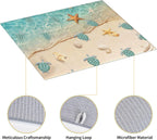 Sea Turtles Beach Dish Drying Mat for Kitchen Counter Washable Absorbent Reversible Microfiber Teal Nautical Decor Drying Pad Kitchen Accessories 16x18 Inch Yellow