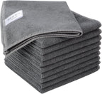 KinHwa Kitchen Washcloths for Dishes Absorbent Microfiber Dish Cloths Quick Dry Dish Rags with Poly Scour Scrub Side Ideal for Kitchen Cleaning (Gray, 12inchx12inch 10 Pack)