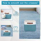 Storage Bins Large Fabric Storage Baskets for Shelves 3 Pack, Decorative Linen Closet Baskets with Handles for Organizing, Shelf, Clothes, Home, Office, 15x11x9.5Inches (Teal&White)