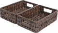GRANNY SAYS Wicker Baskets with Handles,Small Woven Basket for Storage, Waterproof Storage Basket Organizer,Decorative Storage Boxes for Organing Pantry,Brown Basket,2-Pack,11 1/4''L x 7 1/2''W x 3 1/2''H