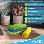 AIDEA Microfiber Cleaning Cloth, 100PK, Soft Absorbent Rags, Microfiber Towels for Cars, Kitchen Towels, Dusting Cloth for Home, Window, Cleaning Supplies, 12"×12"