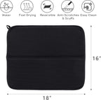 2 Pack Dish Drying Mat, Microfiber Dish Drainer Mat 16x18 inch Large Size Dish Drying Pad, Ultra Absorbent Dish Drying Mats for Kitchen Counter, Coffee, Rack