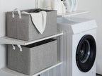 StorageWorks 45L Large Storage Bins for Closet and Shelves, Fabric Organizer Baskets with Handles for Clothes, Towels, Collapsible Storage Basket, Gray, 2-Pack