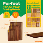 Riveira Acacia Wood Cutting Board – Versatile and Durable: Set Of 3 Pcs Rectangular Wooden Cutting Board – Natural Wooden Cutting Boards For Kitchen – Complete Acacia Wooden Chopping Board