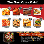 Nuwave 6-quart Brio Healthy Digital Air Fryer with One-Touch Digital Controls, 6 Preset Menu Functions & Removable Divider Insert, Black