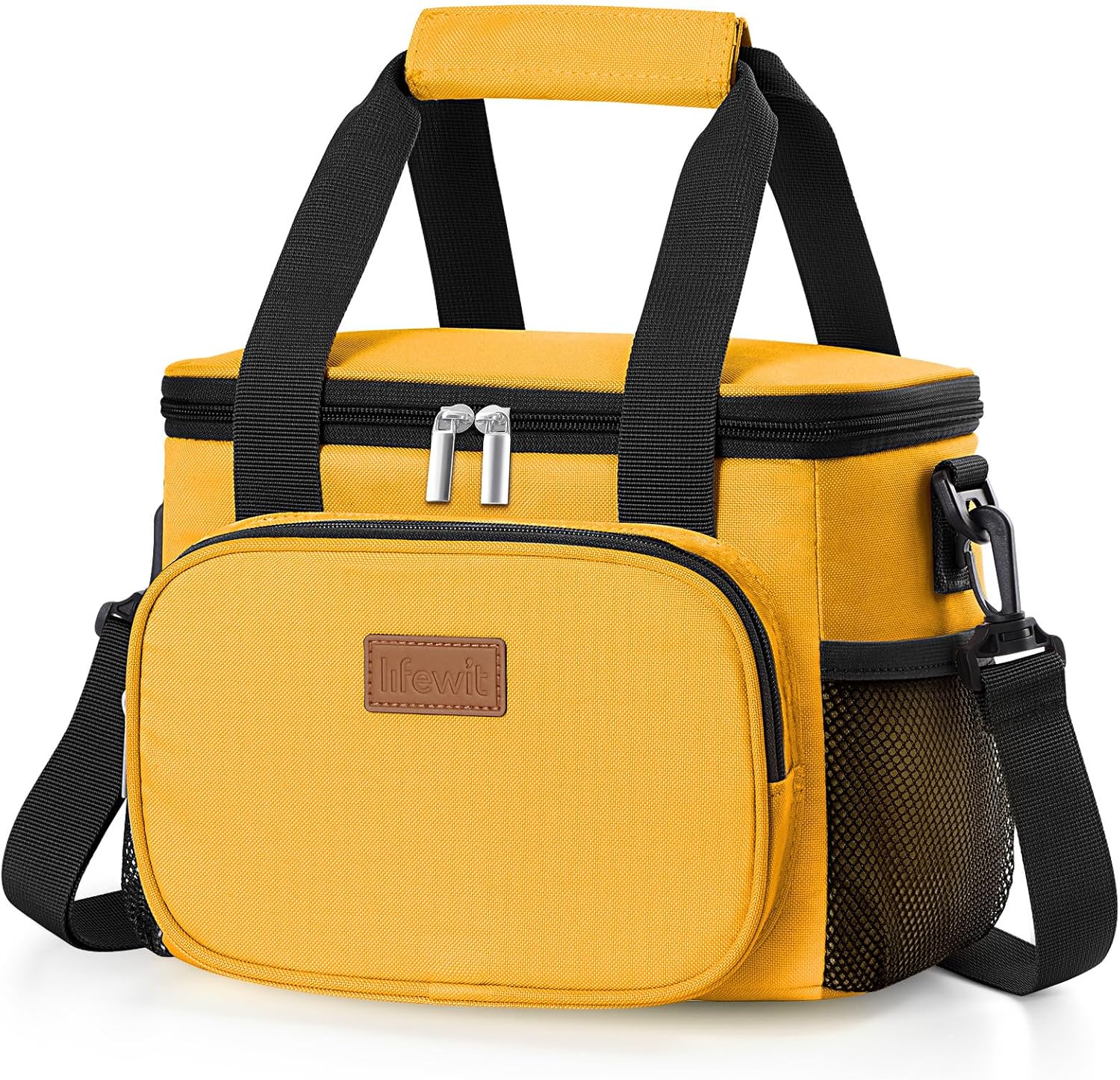 Lifewit Medium Lunch Bag Insulated Lunch Box Soft Cooler Cooling Tote for Adult Men Women, Orange 12-Can (9L)