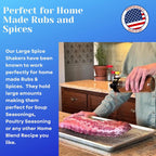 JARMING COLLECTIONS 16oz Glass Spice Shakers with Lids – Set of 2 Large Seasoning Containers with Shaker Tops for Kitchen, Pantry & Herb Storage