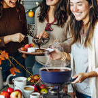 Artestia Swiss Fondue Set – Cast Iron Traditional 2L Cheese & Chocolate Fondue Pot for 4-6 People – Ideal for Melting Cheese, Chocolates, Caramel, & More, Blue