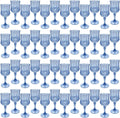 Blue Plastic Wine Glasses，Plastic Goblets for Parties，Drinking Glasses for Wedding Reception, Grand Event Party Supplies (48, Blue)