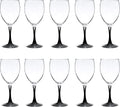 DISCOUNT PROMOS Nuance Wine Glasses by ARC 10.5 oz. Set of 10, Bulk Pack - Restaurant Glassware, Perfect for Red Wine, White Wine, Cocktails - Black