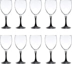 DISCOUNT PROMOS Nuance Wine Glasses by ARC 10.5 oz. Set of 10, Bulk Pack - Restaurant Glassware, Perfect for Red Wine, White Wine, Cocktails - Black