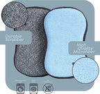 Multi-Purpose Scrub Sponges for Kitchen by Scrub- it - Non-Scratch Microfiber Sponge Along with Heavy Duty Scouring Power - Effortless Cleaning of Dishes, Pots and Pans All at Once(6 Pack, Large)