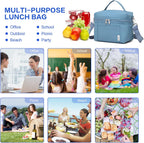 NOL Natural Organic Lifestyle Insulated Lunch Bags for Women Cooler Bag Lightweight Nylon Waterproof Lunch Box For Work