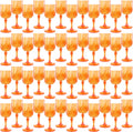 Plastic Wine Glasses，Plastic Goblets Vintage Style Cordial Drinking Glasses for Wedding Reception, Grand Event Party Supplies (48, Pumpkin orange)