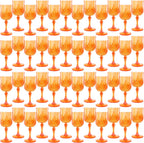 Plastic Wine Glasses，Plastic Goblets Vintage Style Cordial Drinking Glasses for Wedding Reception, Grand Event Party Supplies (48, Pumpkin orange)