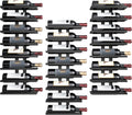 Hoctieon 3-Set 8 Tier Wall Mount Wine Rack (24 Tiers), Wall Racks for Wine Bottles Display and Storage, Hanging Bottle Organizer for Living Room, Dining Room, Wine Cellar, Bar, Black