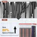TOPIA HANGER Cedar 2 in 1 Belt Tie Hanger for Closet Max 30 Belts with 30 Ties Capacity, 20 Hooks Belt Tie Racks Hanger for Closet Organizer Storage “U” Fit Belt and “一” Fit Tie - CT53C
