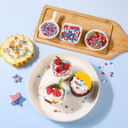 Cobakey Patriotic Sprinkles for Baking, 4th of July Sprinkles With Gold Star, Perfect for Independence Day Dessert Party 4.23 Ounce
