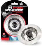 Kitchen SinkShroom Revolutionary Clog-Free Stainless Steel Sink Strainer, Chrome gray