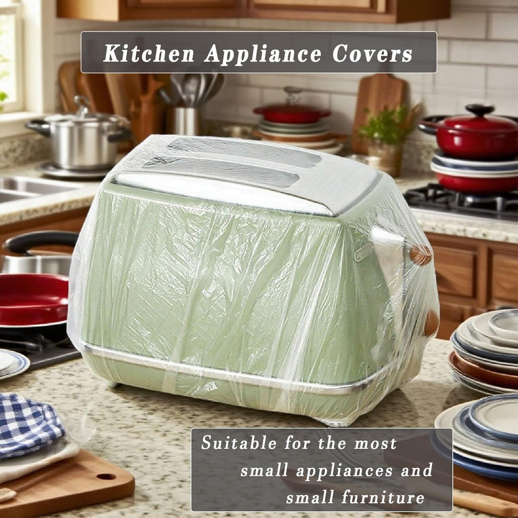 STAYWILD 30 PCS Kitchen Small Appliance Dust Covers,Disposable Thickened Plastic Cover for Air Fryer,Blender,Coffee Maker,Pressure Cooker & Slow Cooker