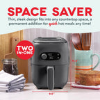 DASH Flip & Fry 2-in-1 Grill + Air Fryer, 3 QT
