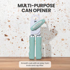 Zulay Kitchen Heavy Duty Stainless Steel Can Opener Manual with Bottle Opener - Rust Proof Manual Can Opener With Turn Knob & Comfy Soft Grip Handles - Mint