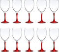 DISCOUNT PROMOS Nuance Wine Glasses by ARC 10.5 oz. Set of 10, Bulk Pack - Restaurant Glassware, Perfect for Red Wine, White Wine, Cocktails - Red
