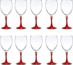 DISCOUNT PROMOS Nuance Wine Glasses by ARC 10.5 oz. Set of 10, Bulk Pack - Restaurant Glassware, Perfect for Red Wine, White Wine, Cocktails - Red