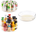 3 Pack Lazy Susan Organizer for Pantry Storage with Non-Skid Liner, 12" Clear Rotating Lazy Susan Turntable for Coner Cabinet, Kitchen Sink, Bathroom, Countertop, Lift-up Design for Easy Moving