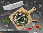 Bamboo Pizza Peel With Cutter and Server, Bamboo Pizza Board Wooden Pizza Paddle Spatula Oven Accessory for Baking Homemade Pizza, Wood Cutting Board for Cheese Bread Fruit Vegetables