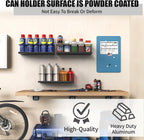 4 Pack Wall-Mounted Spray Bottle Holder, Aerosol Spray Can Holder Storage Rack, Heavy-Duty Paint Bottle Organizer With 20 Holes, Steel Black Spray Rack for Garage, Shop, Home or Tool Trailer