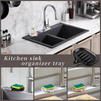 Soap Dish with Drain- Self Draining Bar Soap Holder for Shower, Large Resin Soap Savers Soap Tray Sponge Holder for Kitchen, Bathroom, Bathtub Sink, Linen