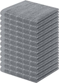 Homaxy 100% Cotton Terry Kitchen Dish Cloths, Ultra Soft and Absorbent Dish Towels for Kitchen, Suitable for Drying and Washing Dishes, 12 Pack, 12 x 12 Inches, Grey