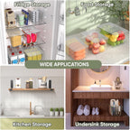 BALEINE Clear Stackable Storage Bins with Lids, Plastic Containers with Handle for Pantry Organizers and Storage, Plastic Bins for Fridge, Kitchen, Bathroom, Cabinet (13x7.4x7, 4PK)