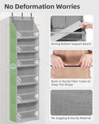 STORAGE MANIAC Over the Door Organizer Large Capacity Hanging Organizer, Clear Deep Pockets Behind Door Closet Organizer and Storage for Nursery, Bathroom, Bedroom, Pantry, 1 Pack Grey