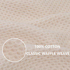 Homaxy 100% Cotton Oversized Waffle Weave Kitchen Dish Towels, Ultra Soft Absorbent Quick Drying Cleaning Towel, 20 x 28 Inches, 4-Pack, Beige