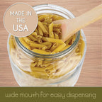 kitchentoolz Half Gallon Mason Jar Wide Mouth with Airtight Metal Lid - Safe for Fermenting, Pickling, Sourdough & Kombucha - Glass 64 oz Mason Jar - Made in USA - BPA Free