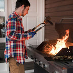 1 Pair Grill Oven Mitts, 1472°F Heat Resistant BBQ Gloves for Cooking, Non-Slip Silicone Oven Gloves, Barbecue Grill Gloves BBQ Mitts (Blue-Flame Pattern)