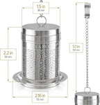 Teabloom Elegant Stainless Steel Loose Leaf Tea Infuser – Tea Connoisseur's Choice for White, Green, Oolong, Black, and Herbal Teas – Geometric Blossom Design – Small Size