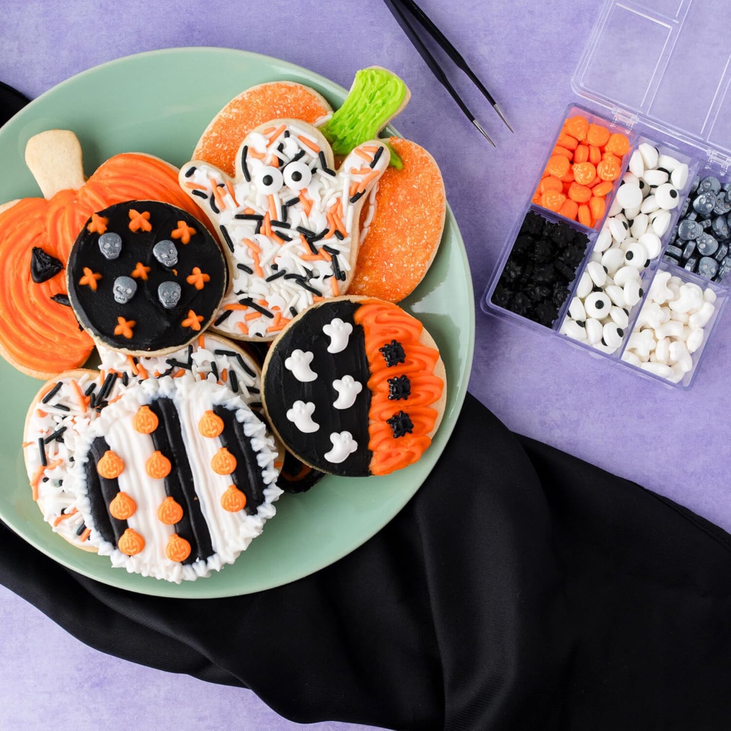 Sweets Indeed Halloween Sprinkles, Candy Eyeballs, Edible Eyes, Assorted Variety Tacklebox, Perfect for Cake Decorations, Baking, Ice Cream, Cookies, Cupcake Topper, 2.53 ounces (Halloween Tacklebox)