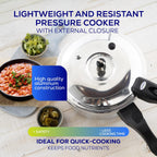 Universal (3.7 Quart / 3.5 Liter) Small Anti-Rust Ultra Pressure Cooker, Aluminum Pressure Cooker for 4 Servings, Even Heat Distribution, Diameter 9.4 inches, Height 7 inches