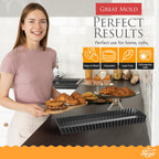 14 Inch Rectangular Tart Pan with Removable Bottom - Non-Stick, Deep Fluted for Tarts, Quiches, and Pies