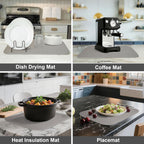 2-Pack Light Gray Dish Drying Mats 17” x 24” – XL Kitchen Drying Mat for Counter, Super Absorbent Microfiber Dish Drying Mat, Foldable Large Dish Drying Mat, Pots, Pans – Dish Drainer Mat