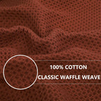 Homaxy 100% Cotton Waffle Weave Kitchen Dish Towels, Ultra Soft Absorbent Quick Drying Cleaning Towel, 13 x 28 Inches, 12-Pack, Rust